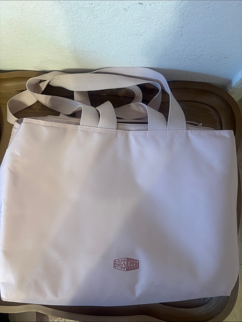 Bagsmart Pale Pink Everyday Tote with Dual Straps